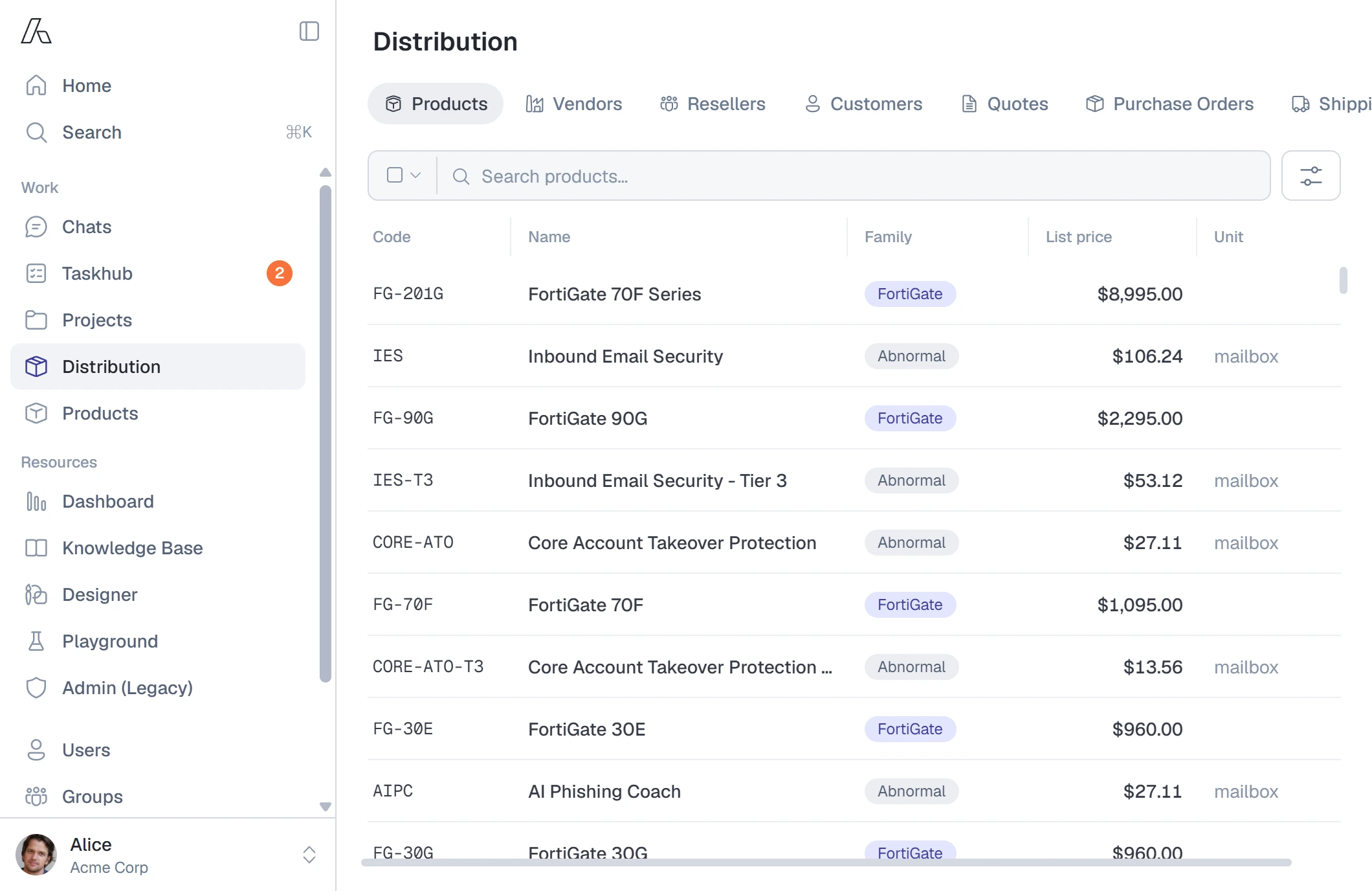 Chat answering a partner question with real account data
