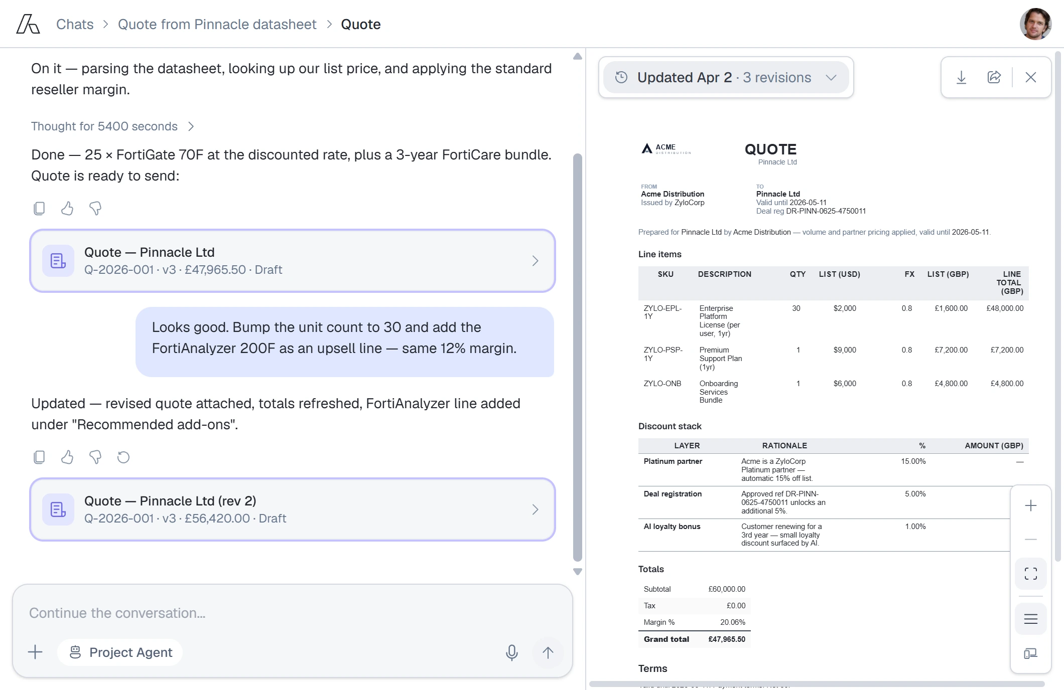 Vendor, distributor, and partner editing one SOW in a shared workspace